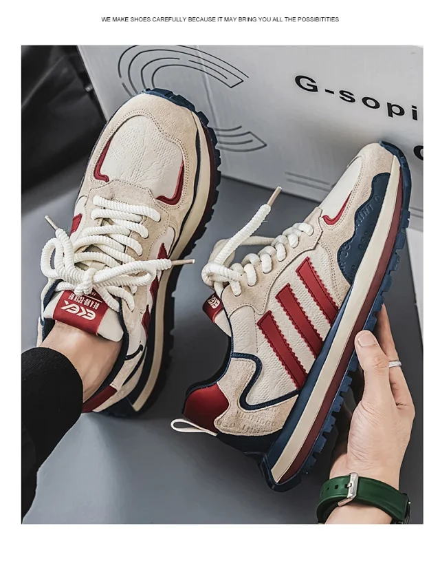2025 Men's Spring Leather Dad Sneakers Detail