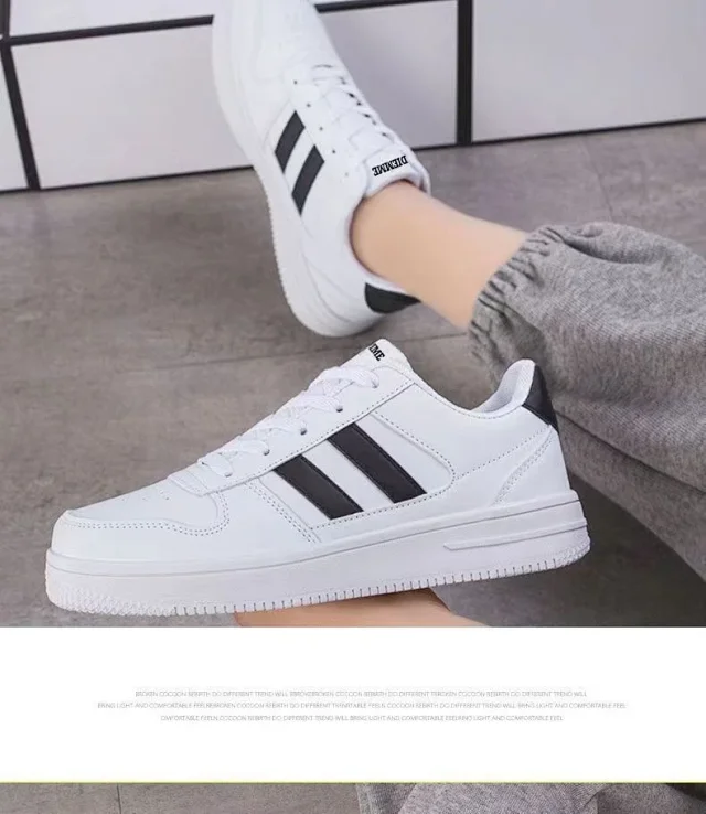 Unisex Breathable White Couples Sneakers Detail