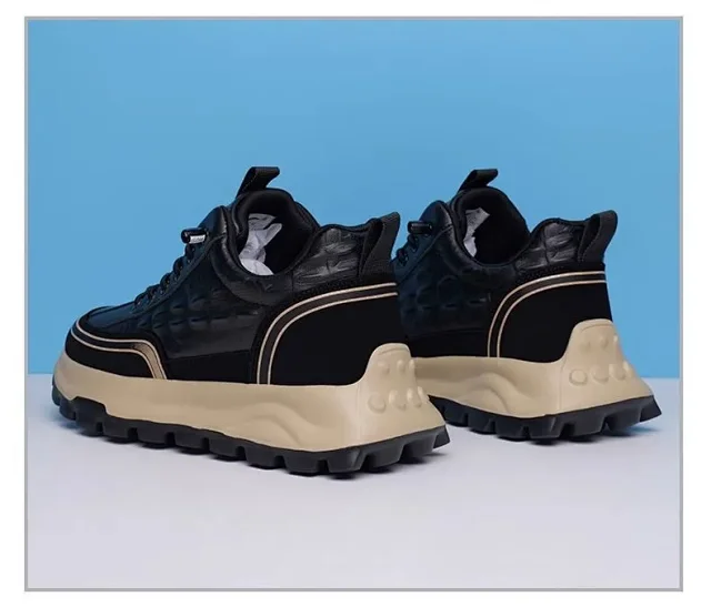 Elevated Chunky Leather Running Shoes Detail