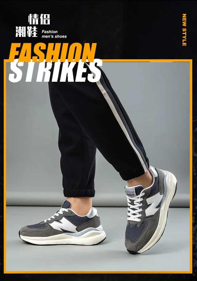 Couple Trendy Platform Mesh Runners Detail