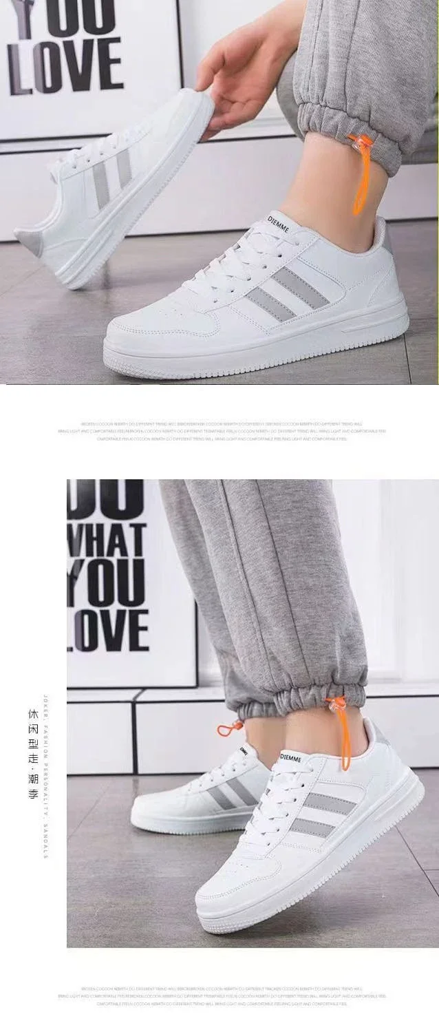 Unisex Breathable White Couples Sneakers Detail