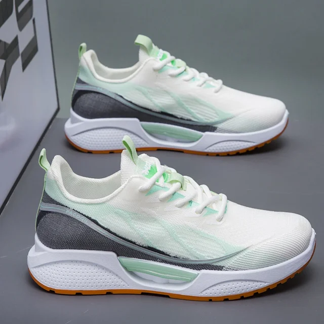 Youth Unisex Mesh Breathable Sport White Sneakers Detail
