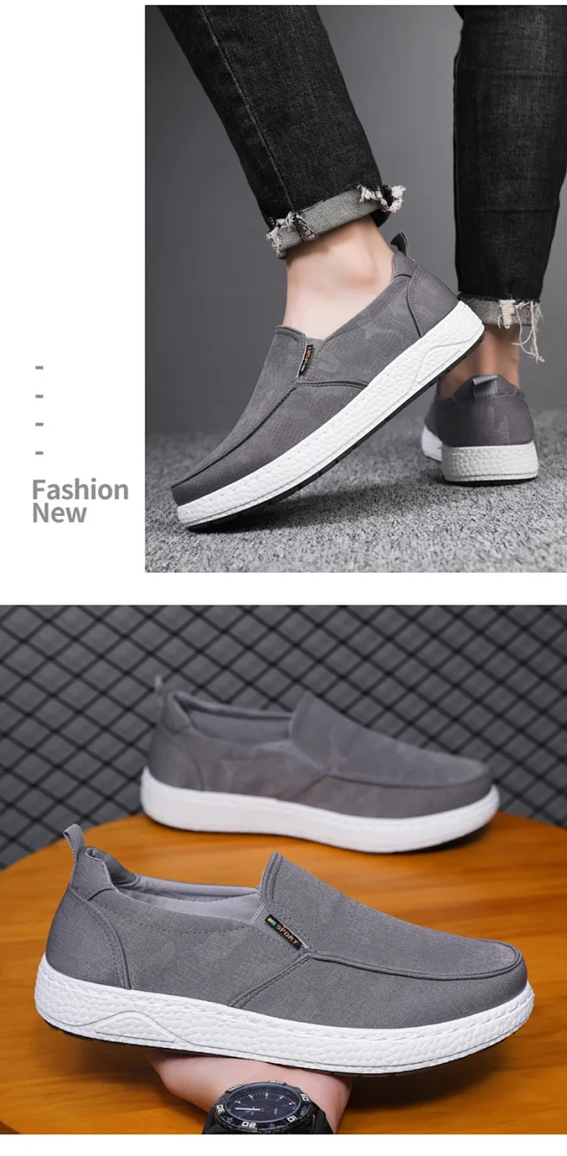 Men's Comfortable Slip-On Canvas Shoes Detail