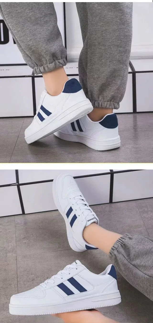 Unisex Breathable White Couples Sneakers Detail