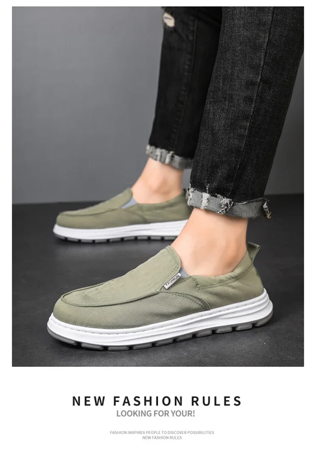 Old Beijing Men's Slip-on Canvas Shoes Detail