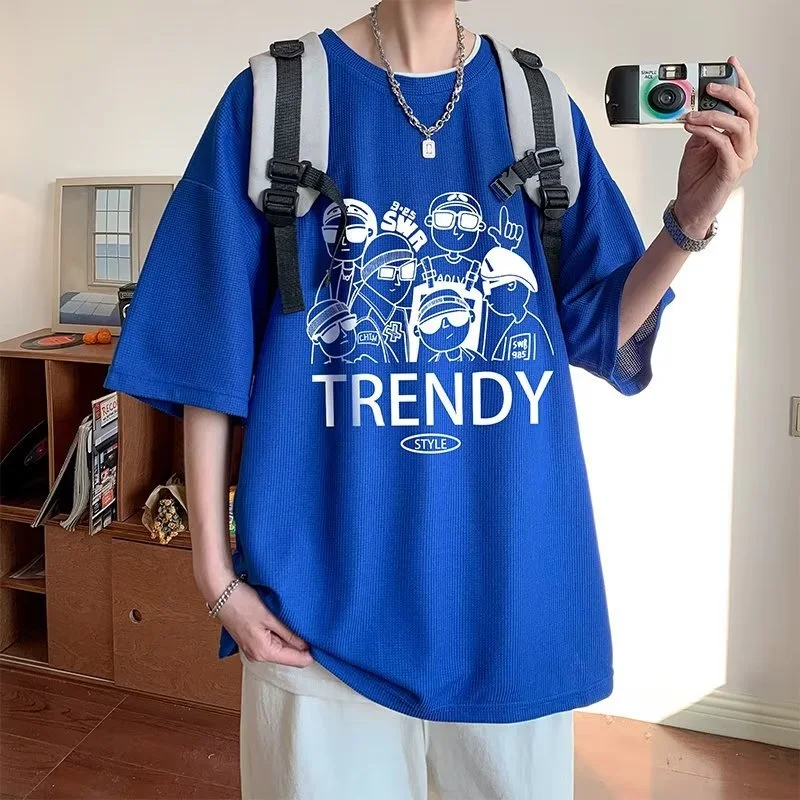 Trendy Ins Men's Printed Short Sleeve Tee