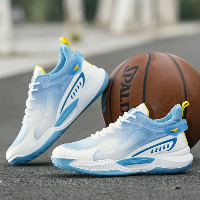 ForeignTrade Men's Knit Basketball Shoes Low-Cut Detail