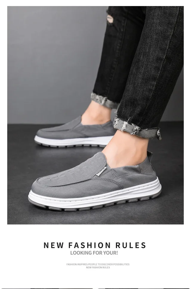 Old Beijing Men's Slip-on Canvas Shoes Detail
