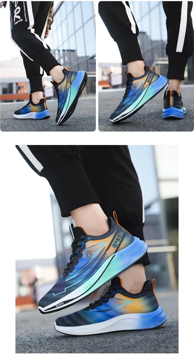 Breathable Knit Men's Cushioned Running Shoes 2025 Detail
