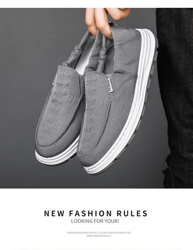 Old Beijing Men's Slip-on Canvas Shoes Detail