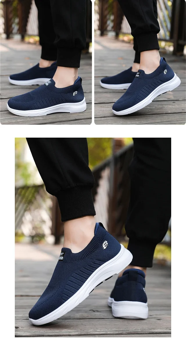 Summer New Men's Flyknit Slip-On Casual Shoes Detail