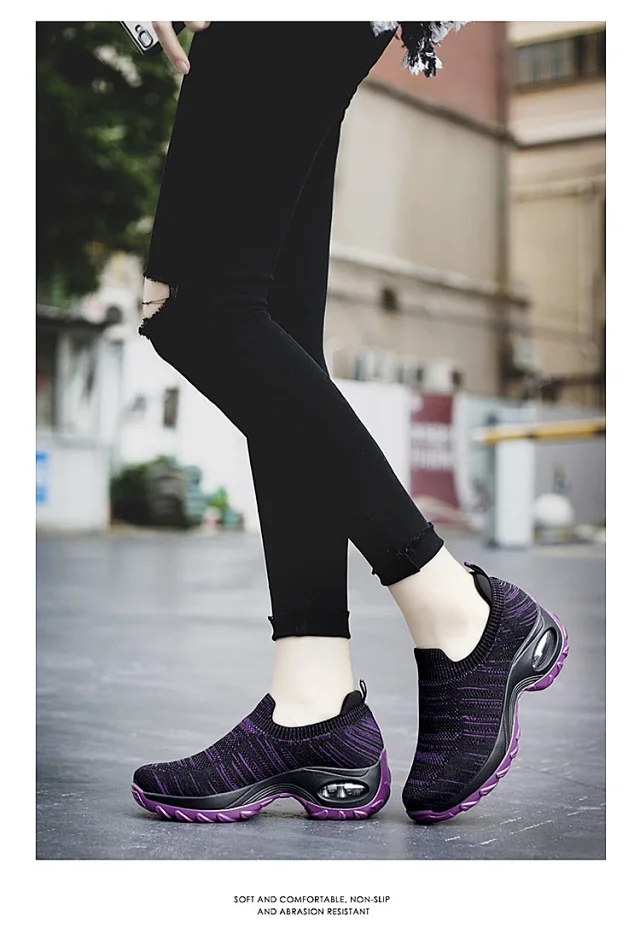 Women's Breathable Mesh Walking Slip-On Air Cushion Plus Size Detail