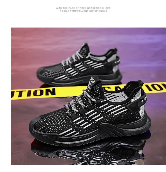 Men's Flyknit Mesh Lightweight Running Shoes Detail