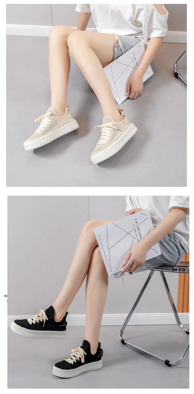 Women's Platform White Sneakers 2025 Mesh Athletic +2cm Y2K Detail