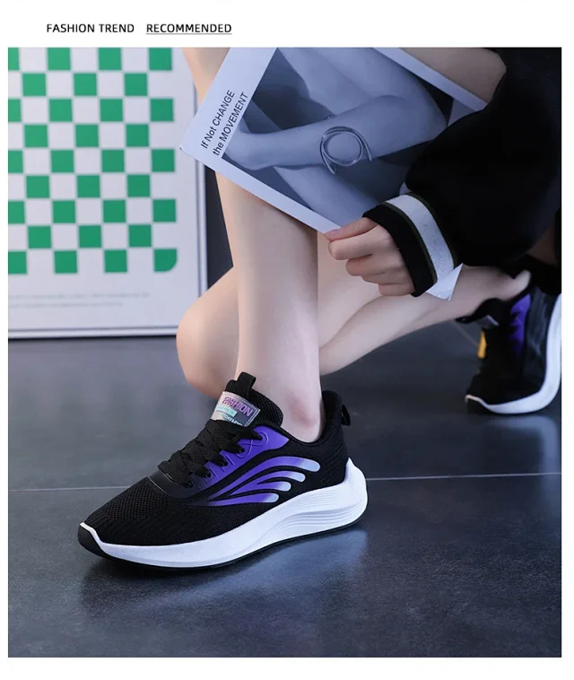 Korean Women's Mesh Lift Summer Sneakers Detail
