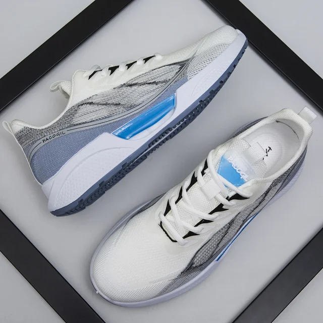 Youth Unisex Mesh Breathable Sport White Sneakers Detail
