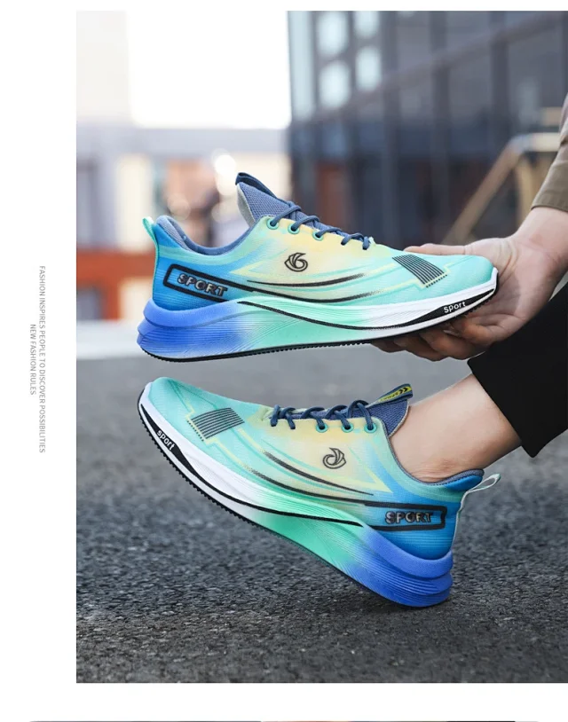 Breathable Knit Men's Cushioned Running Shoes 2025 Detail