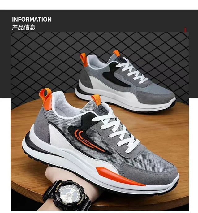 Men's Mesh Sports Sneakers - Breathable Oversize Korean Style Detail