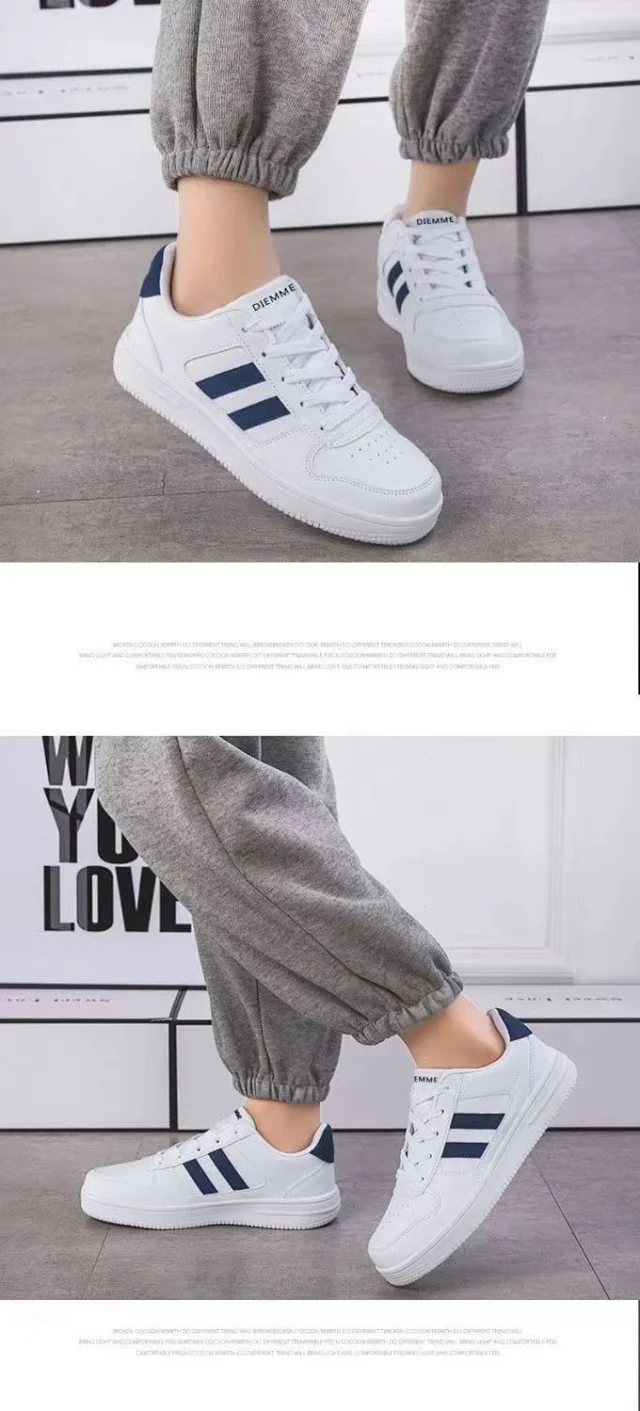 Unisex Breathable White Couples Sneakers Detail