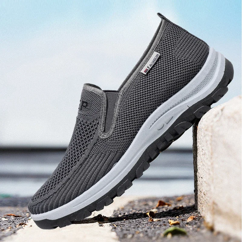 Men's Breathable Knit Slip-On Chunky Dad Shoes