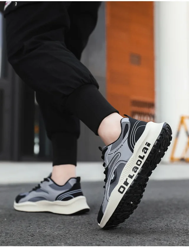Men's 2025 Dad Sneakers Anti-Odor Mesh Detail