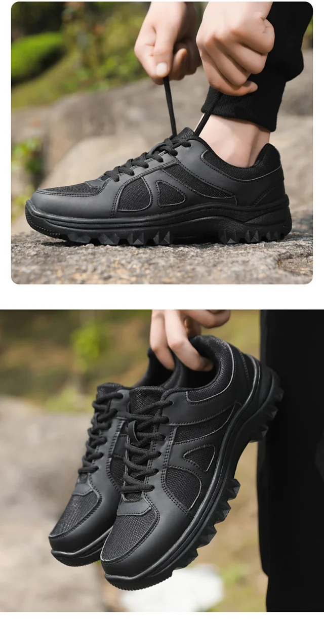 Men's Breathable Hiking Shoes Waterproof Chunky Sole Detail