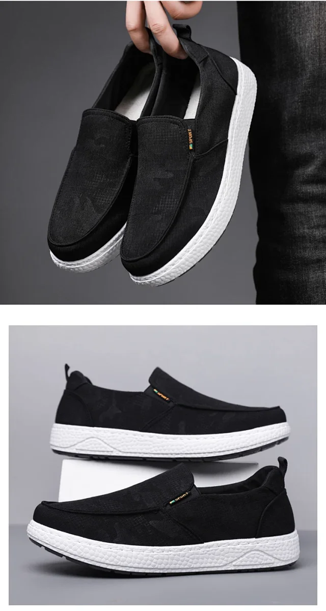 Men's Comfortable Slip-On Canvas Shoes Detail