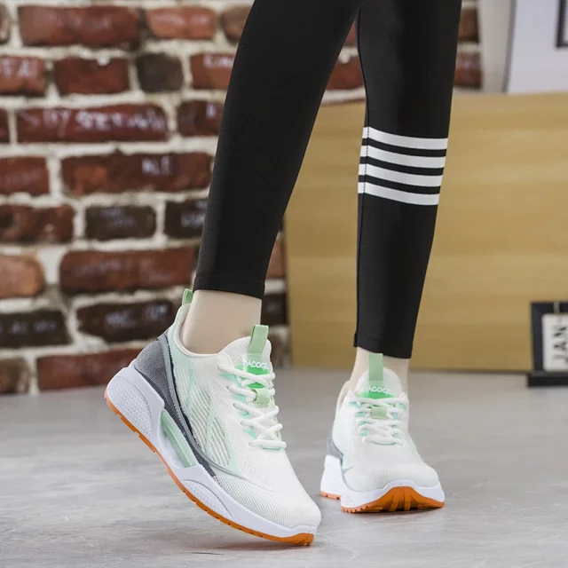 Youth Unisex Mesh Breathable Sport White Sneakers Detail