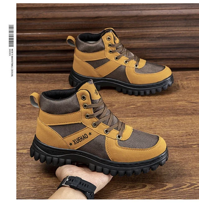 Men's Insulated Snow Boots High-Top Non-Slip Detail