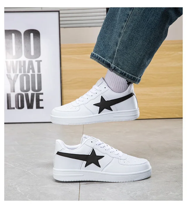 Unisex White K-Style Casual Sneakers Detail