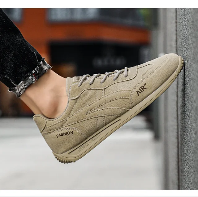 Men's Solid Lightweight Breathable Running Sneakers Detail