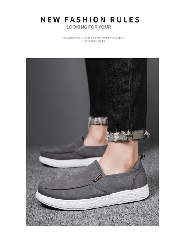 Men's Comfortable Slip-On Canvas Shoes Detail