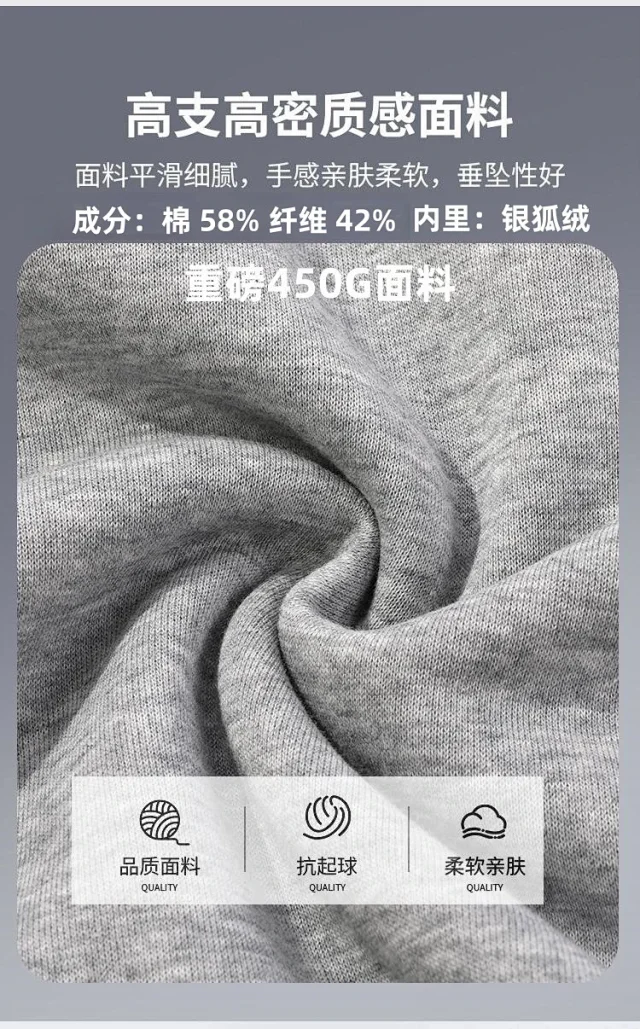 Men's New 2025 Grey Crewneck Sweatshirt Detail