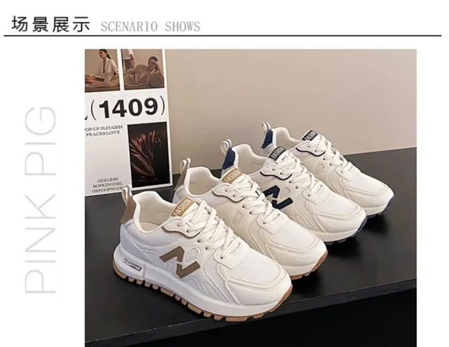 2025 Women's Lightweight Non-Slip White Athletic Sneakers Detail