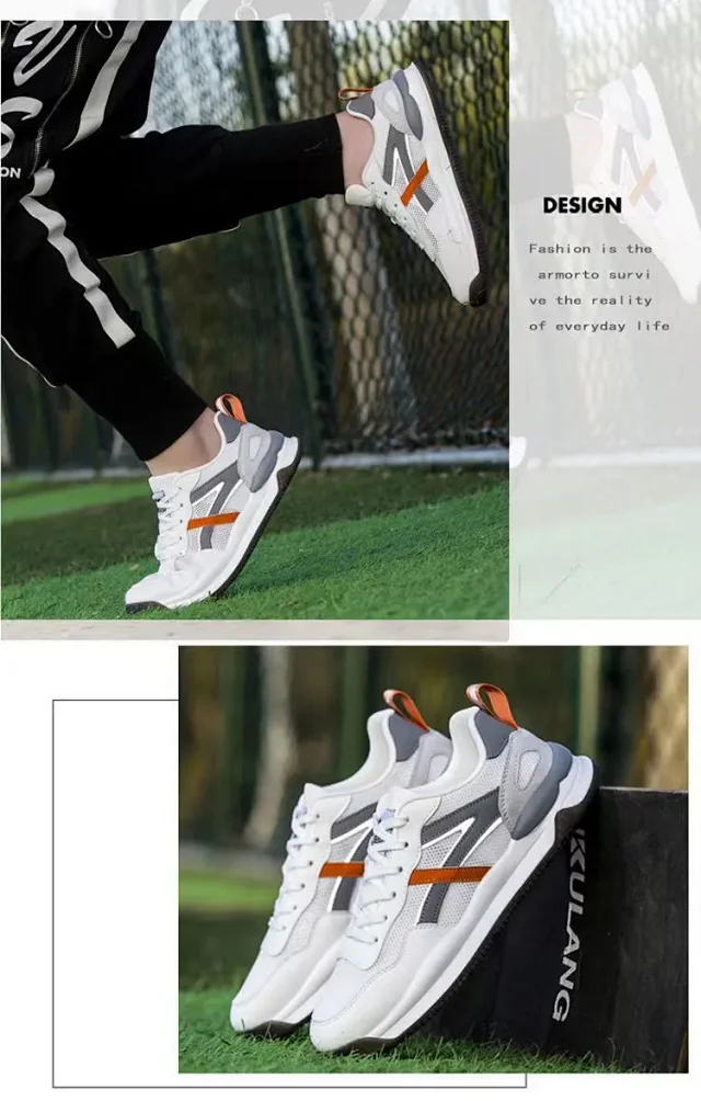 Men's Breathable Flyknit Running Sneakers Detail