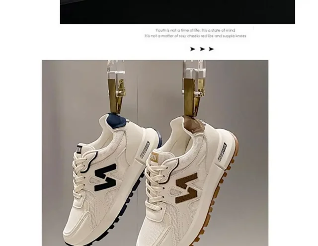 2025 Women's Lightweight Non-Slip White Athletic Sneakers Detail