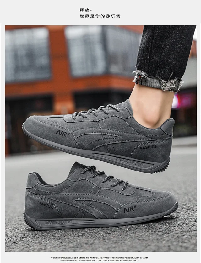 Men's Solid Lightweight Breathable Running Sneakers Detail