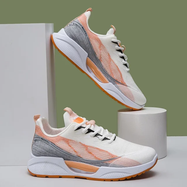 Youth Unisex Mesh Breathable Sport White Sneakers Detail