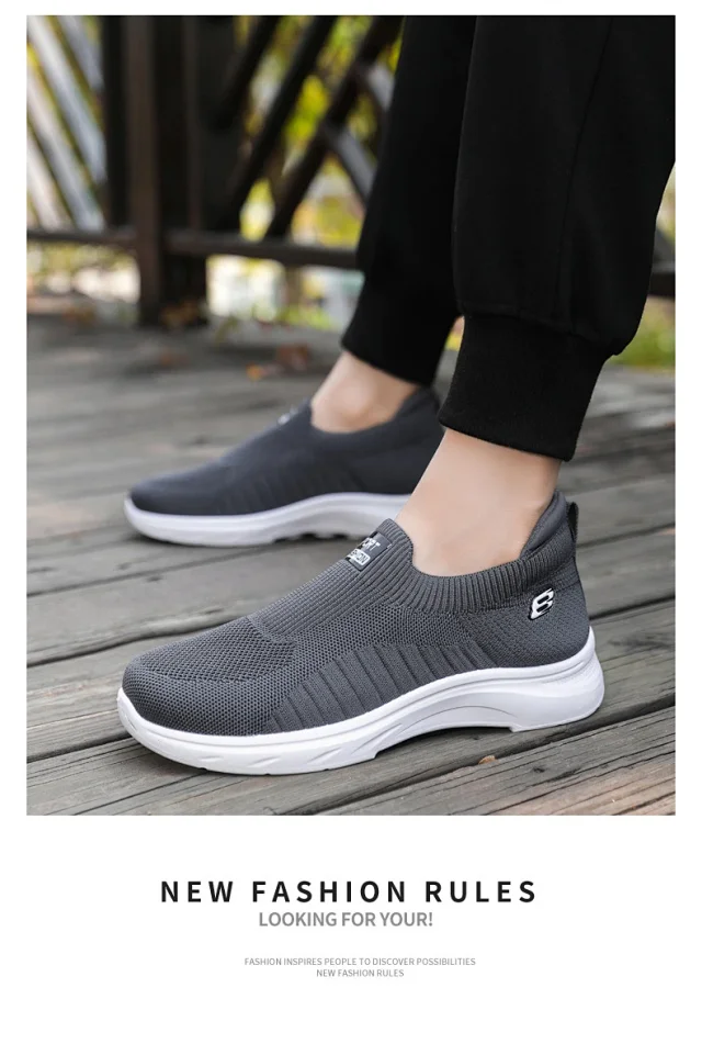 Summer New Men's Flyknit Slip-On Casual Shoes Detail