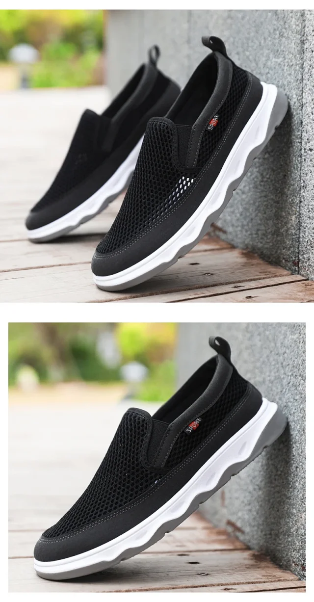 Men's Summer Slip-On Breathable Canvas Sneakers Detail