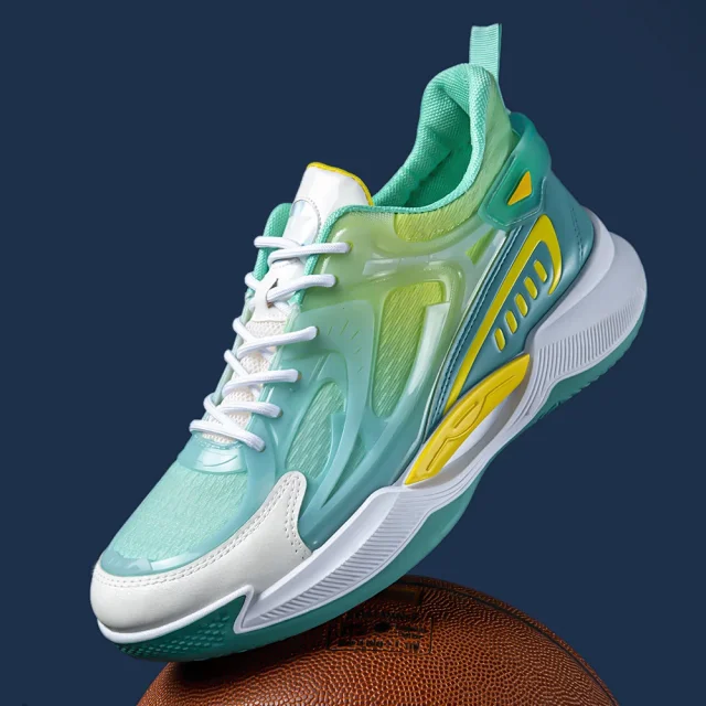 ForeignTrade Men's Knit Basketball Shoes Low-Cut Detail