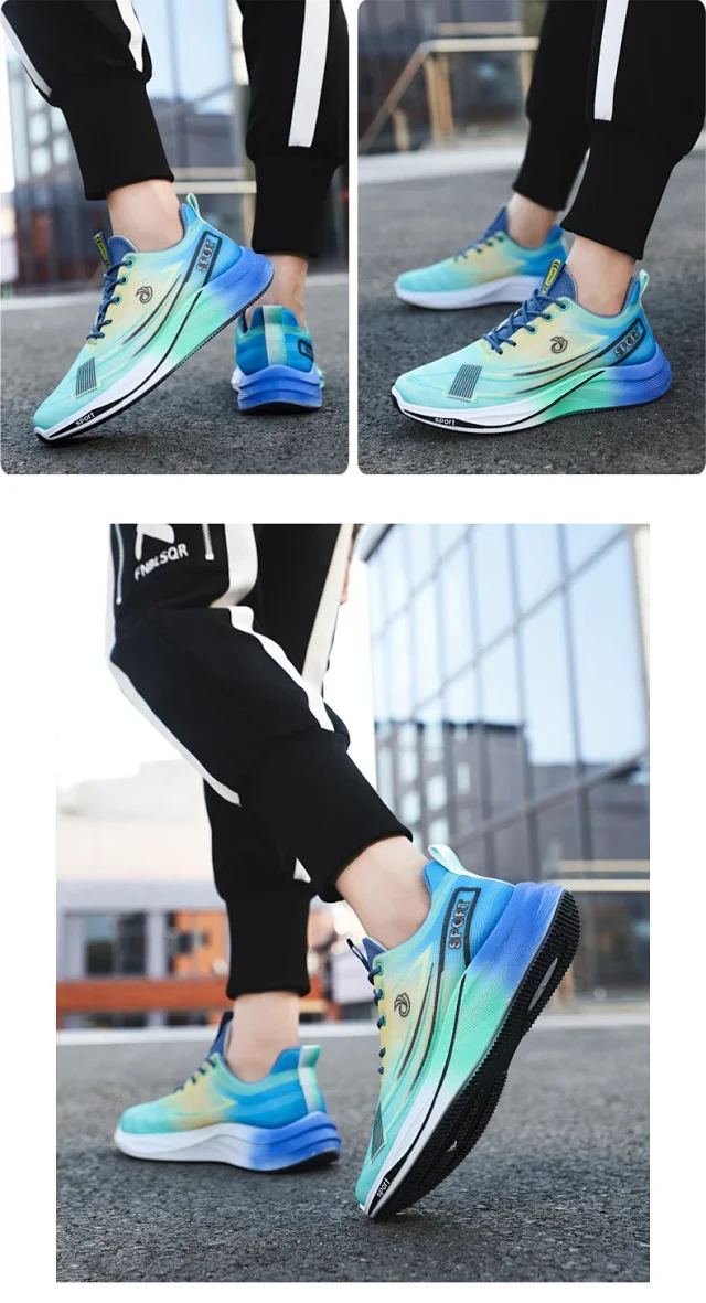 Breathable Knit Men's Cushioned Running Shoes 2025 Detail