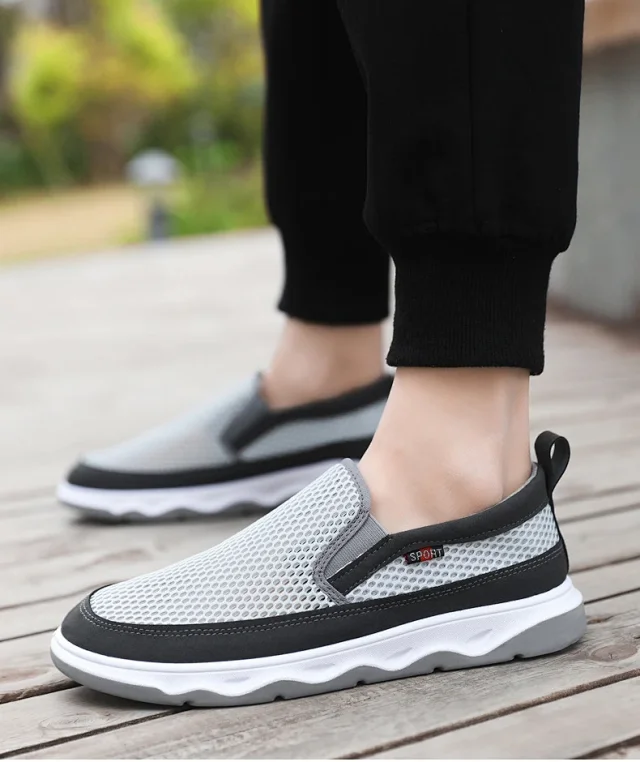 Men's Summer Slip-On Breathable Canvas Sneakers Detail