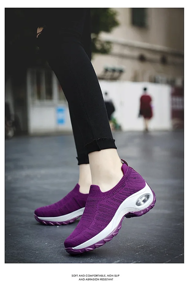 Women's Breathable Mesh Walking Slip-On Air Cushion Plus Size Detail