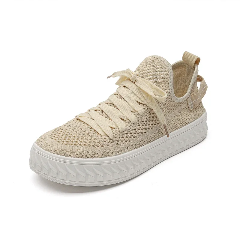 Women's Platform White Sneakers 2025 Mesh Athletic +2cm Y2K