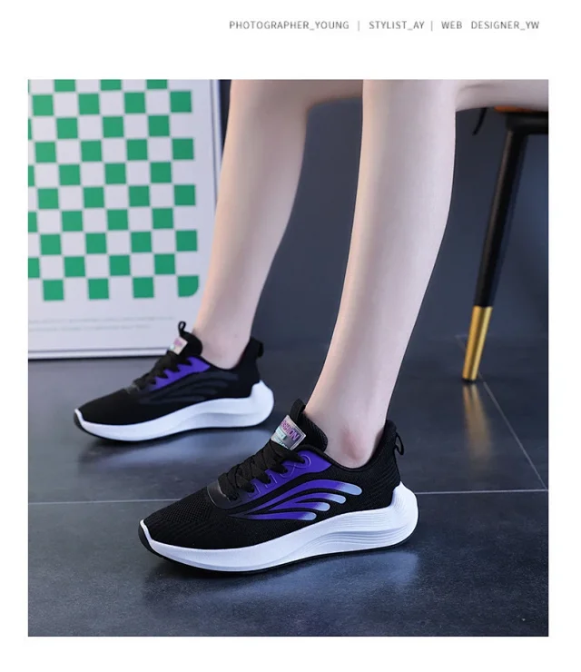 Korean Women's Mesh Lift Summer Sneakers Detail