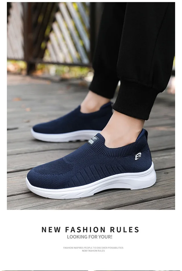 Summer New Men's Flyknit Slip-On Casual Shoes Detail