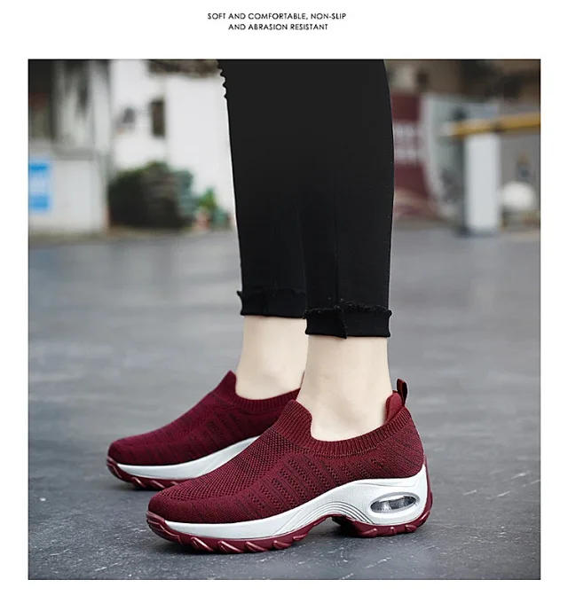 Women's Breathable Mesh Walking Slip-On Air Cushion Plus Size Detail