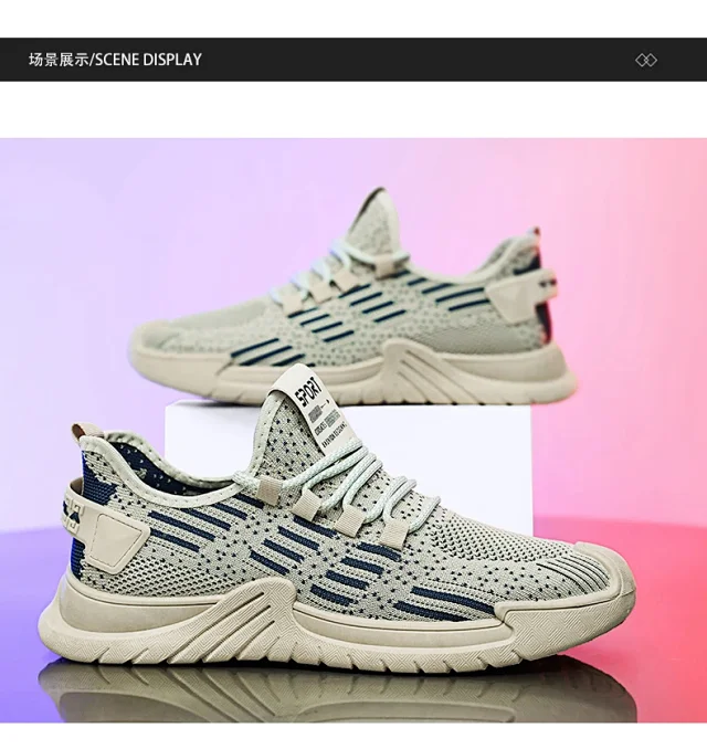 Men's Flyknit Mesh Lightweight Running Shoes Detail