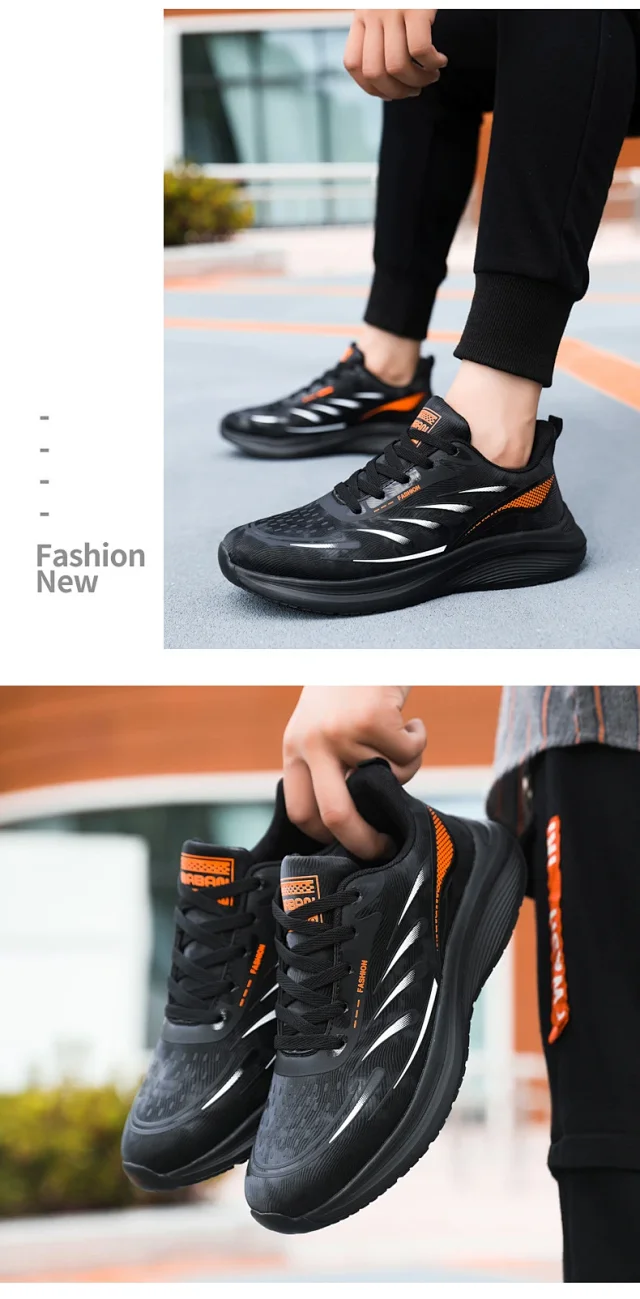 Men's Fashion Leather Low-Top Runners Detail